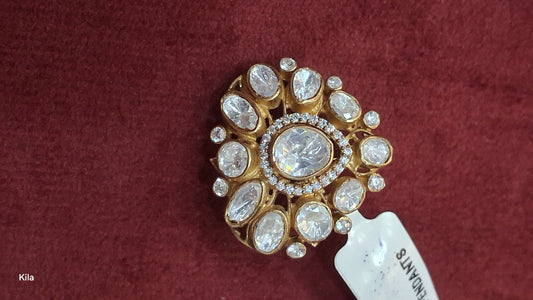 Silver stylish gold plated mozo pendant