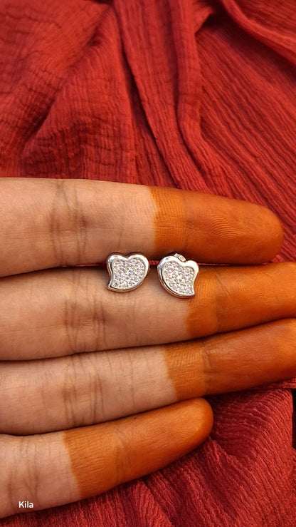92.5 Silver Simple Studs | Stylish Clean Design | Elegant Jewellery