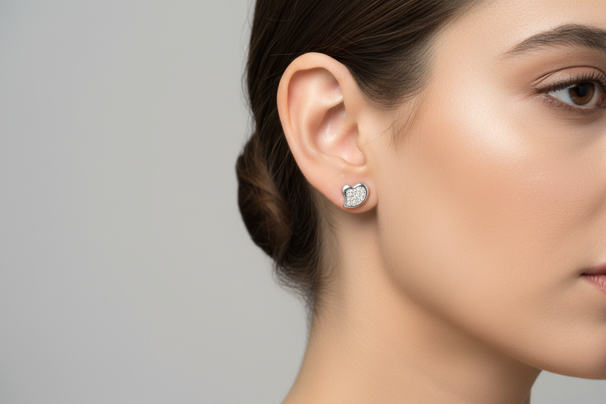 92.5 Silver Simple Studs | Stylish Clean Design | Elegant Jewellery