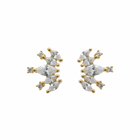 92.5 Silver Gold Plated Second Studs | Stylish Minimal Design | Elegant Jewellery