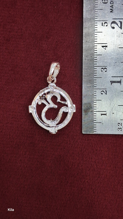 92.5 Silver OM Symbol Pendant | Minimal Spiritual Design | Elegant Jewellery