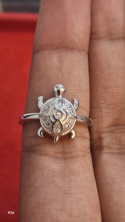 92.5 Silver Tortoise Ring | Stylish Protective Design | Elegant Jewellery