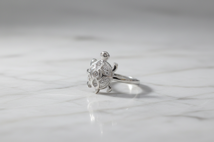 92.5 Silver Tortoise Ring | Stylish Protective Design | Elegant Jewellery