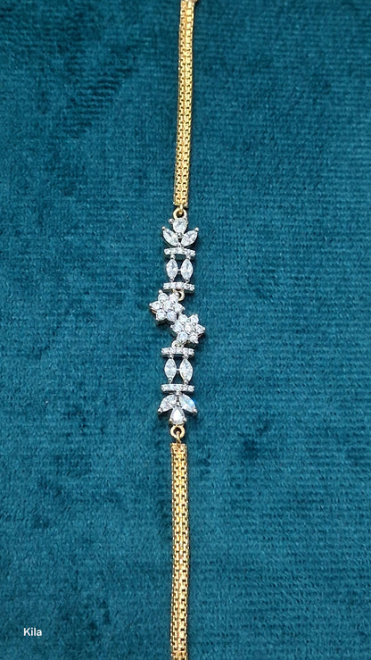 92.5 Silver Gold Plated Bracelet | Stylish Premium Finish | Elegant Jewellery