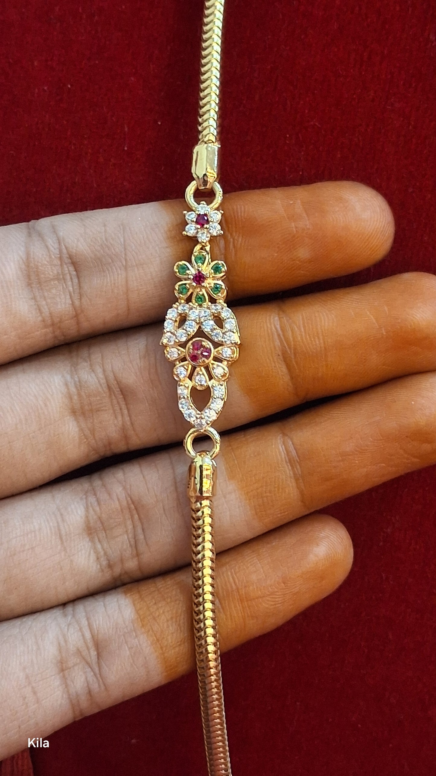 92.5 Silver Gold Plated Thaali Chain 22 Inches | Stylish Elegant Finish | Jewellery