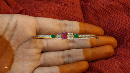 92.5 Silver Gold Plated Kada | Stylish Premium Finish | Elegant Jewellery