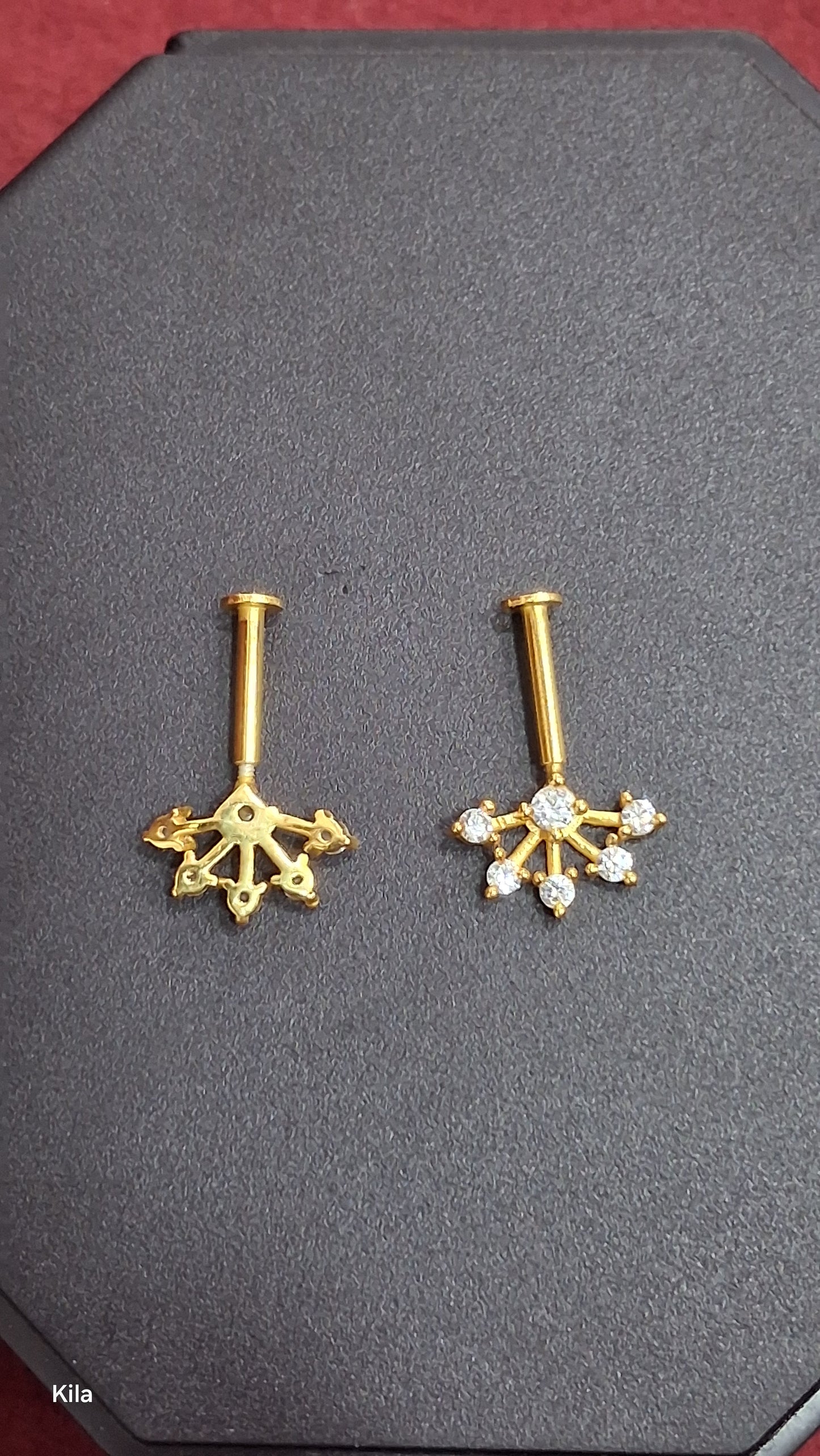 92.5 Silver Temple Bugadi Flat Head for Women | Traditional Ear Cuff Design | Ethnic Jewellery