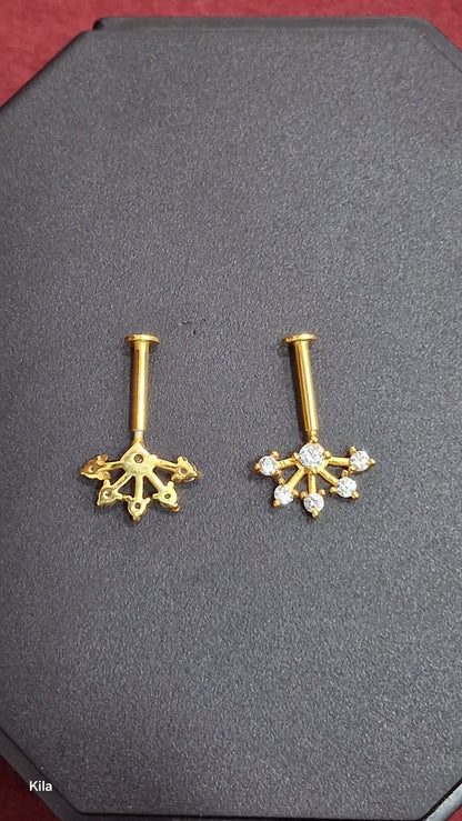 92.5 Silver Temple Bugadi Flat Head for Women | Traditional Ear Cuff Design | Ethnic Jewellery