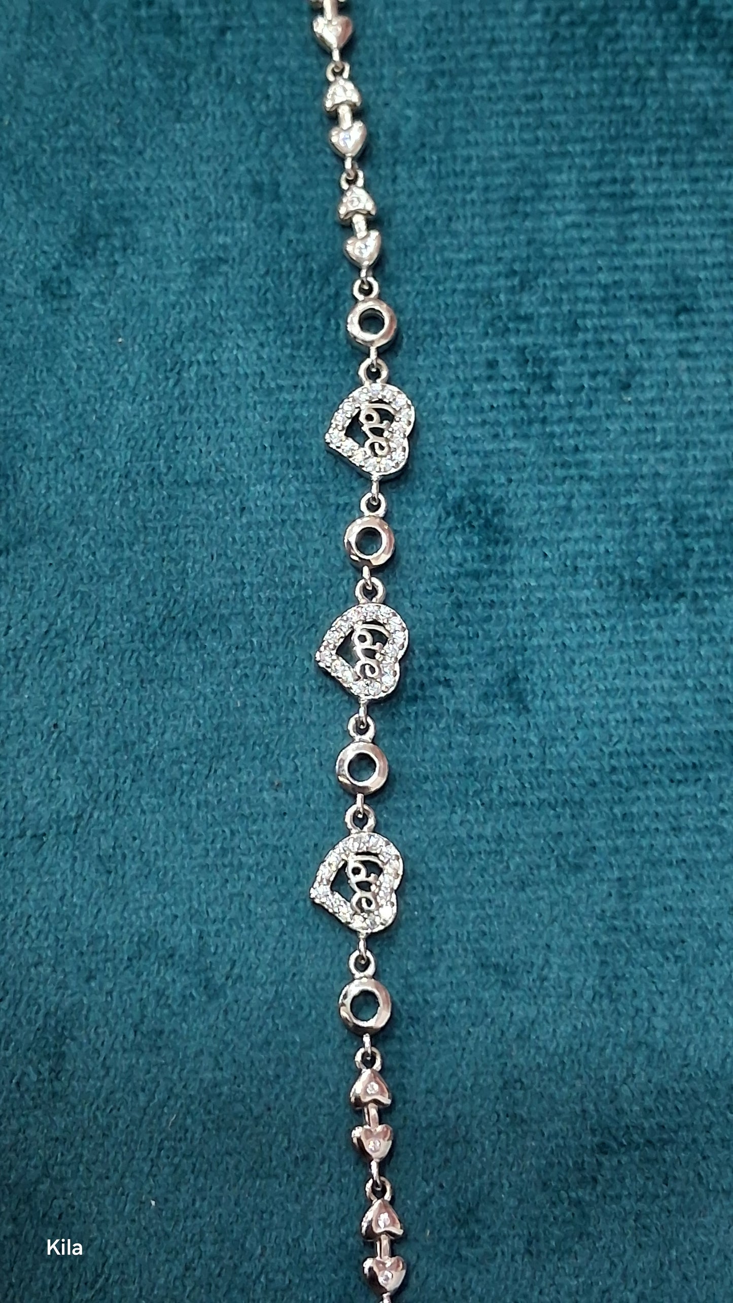 92.5 Silver Heart Bracelet | Stylish Romantic Design | Elegant Jewellery