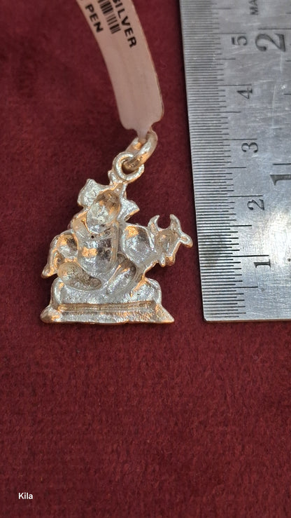 92.5 Silver Ganesha Blessing Pendant | Stylish Spiritual Design | Jewellery