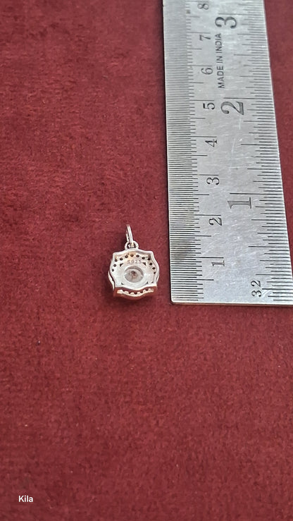 92.5 Silver Classic White Stone Pendant | Minimal Sparkle Design | Jewellery