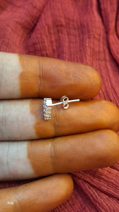 92.5 Silver Rose Gold Plated Studs | Stylish Elegant Design | Premium Jewellery