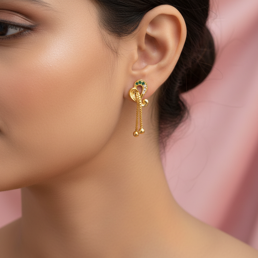 92.5 Silver Chain Hanging Earrings | Stylish Modern Design | Jewellery