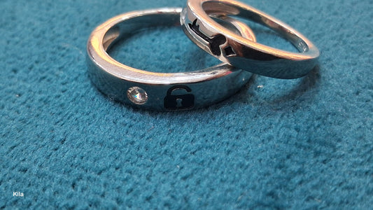 92.5 Silver Couple Rings (Men Size 21 | Women Size 11) | Stylish Matching Design | Elegant Jewellery