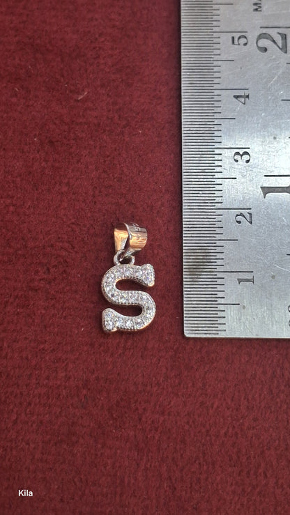 92.5 Silver Alphabet S Pendant | Stylish Initial Design | Elegant Jewellery