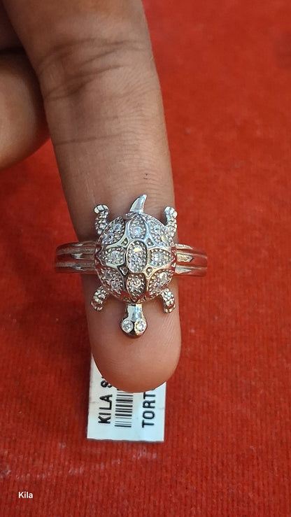 92.5 Silver Modern Tortoise Ring | Stylish Contemporary Design | Jewellery