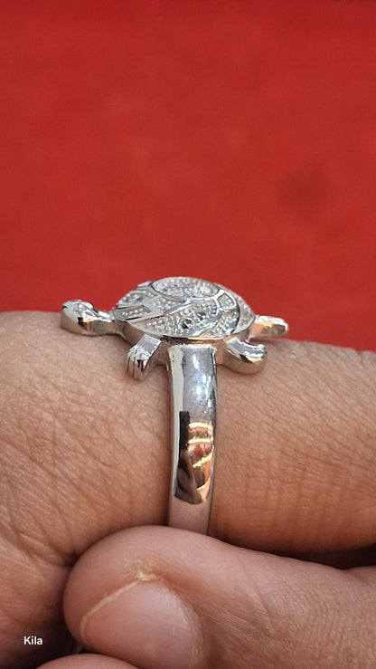 92.5 Silver Lucky Tortoise Ring | Wealth & Stability Design | Stylish Jewellery