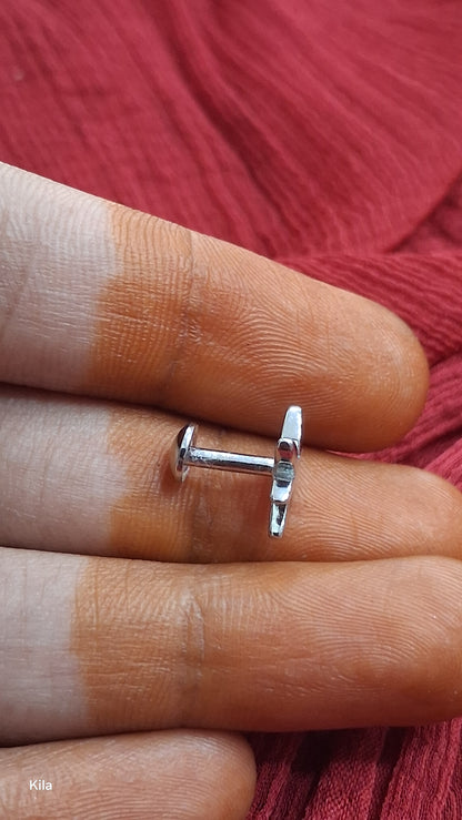 92.5 Silver Leaf Men’s Stud (Single) | Stylish Nature Design | Elegant Jewellery