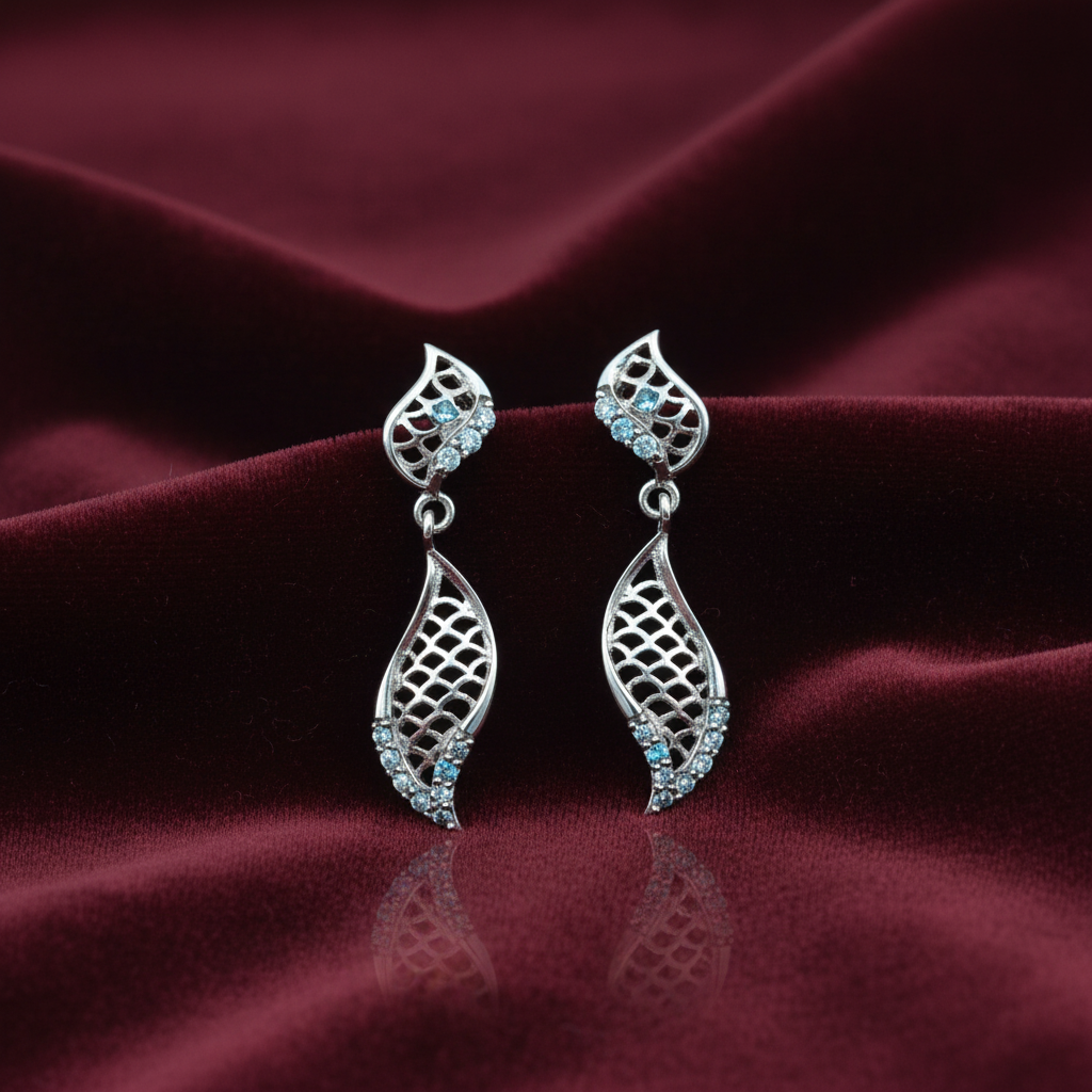 92.5 Silver Premium Earrings | Stylish Elegant Design | Luxury Jewellery