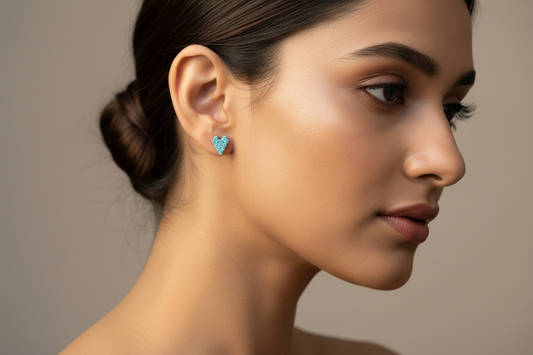 92.5 Silver Mini Heart Studs | Stylish Cute Design | Elegant Jewellery