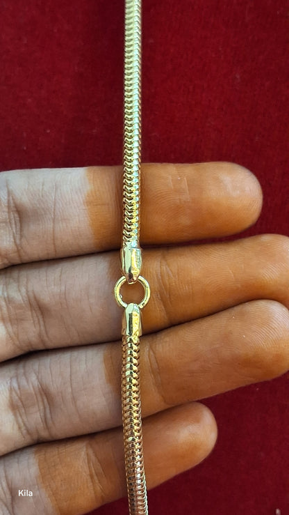 92.5 Silver Gold Plated Thaali Chain 22 Inches | Stylish Elegant Finish | Jewellery