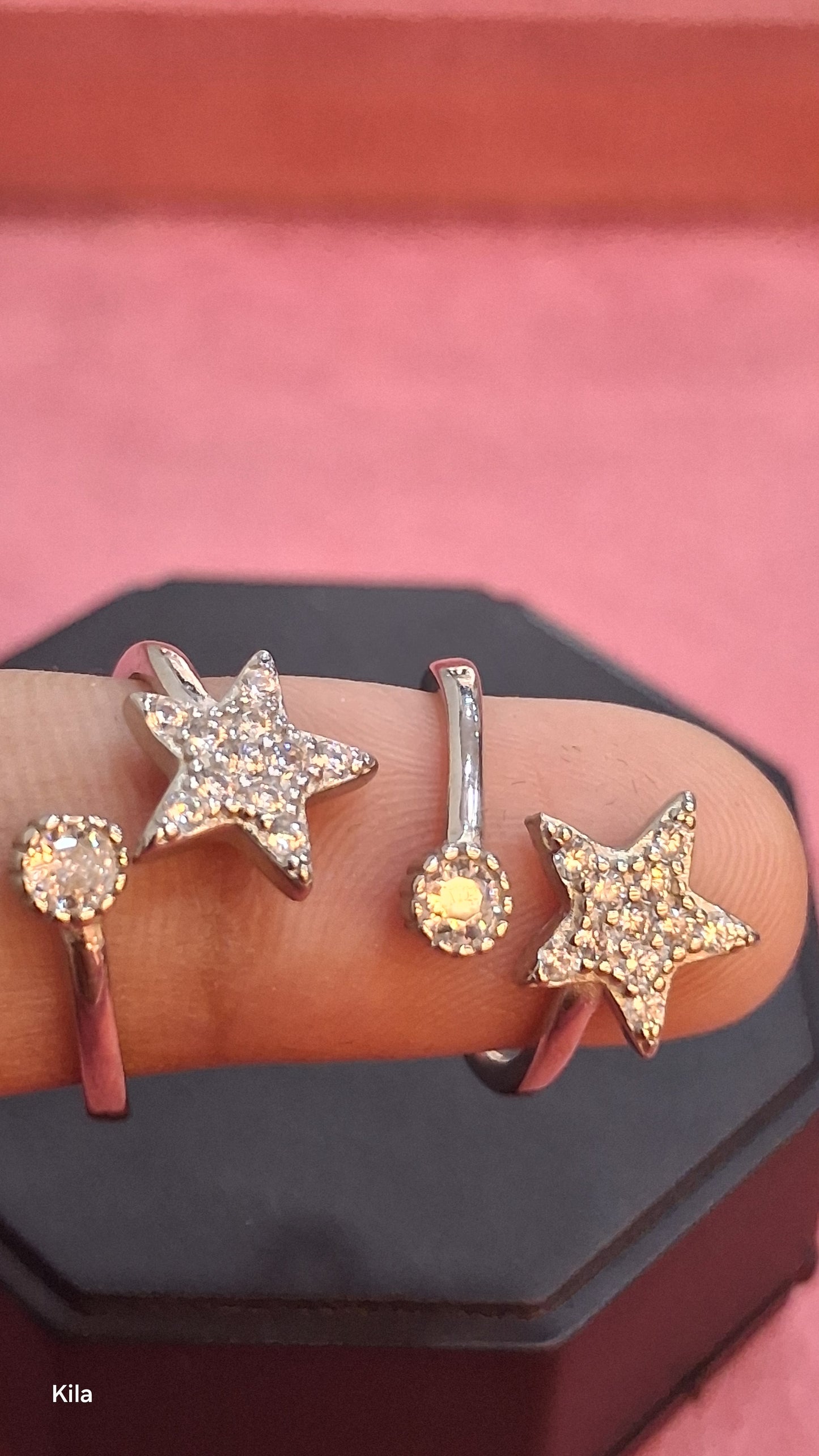 92.5 Silver Star Shape Toe Rings | Stylish Trendy Design | Jewellery