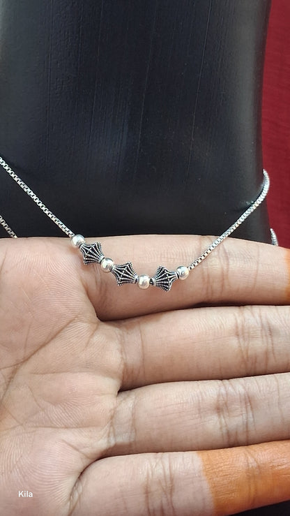92.5 Silver Anklets | Stylish Classic Design | Elegant Jewellery