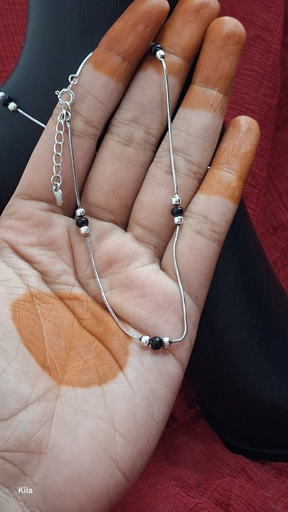 92.5 Silver Anklets | Stylish Refined Design | Elegant Foot Jewellery