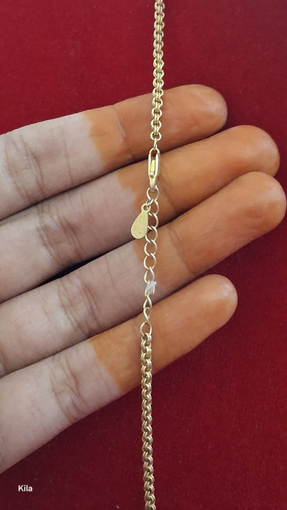 92.5 Silver Gold Plated Chain 20 Inches | Stylish Premium Finish | Elegant Fashion Jewellery