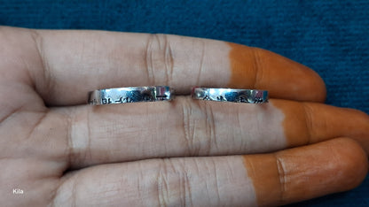 92.5 Silver Couple Rings (Men Size 17 | Women Size 13) | Stylish Elegant Matching Design | Jewellery
