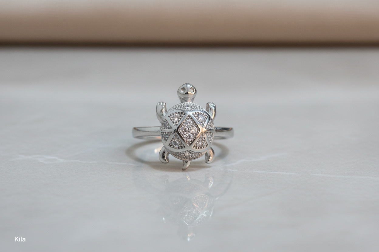 92.5 Silver Elegant Tortoise Ring | Stylish Smooth Finish | Jewellery