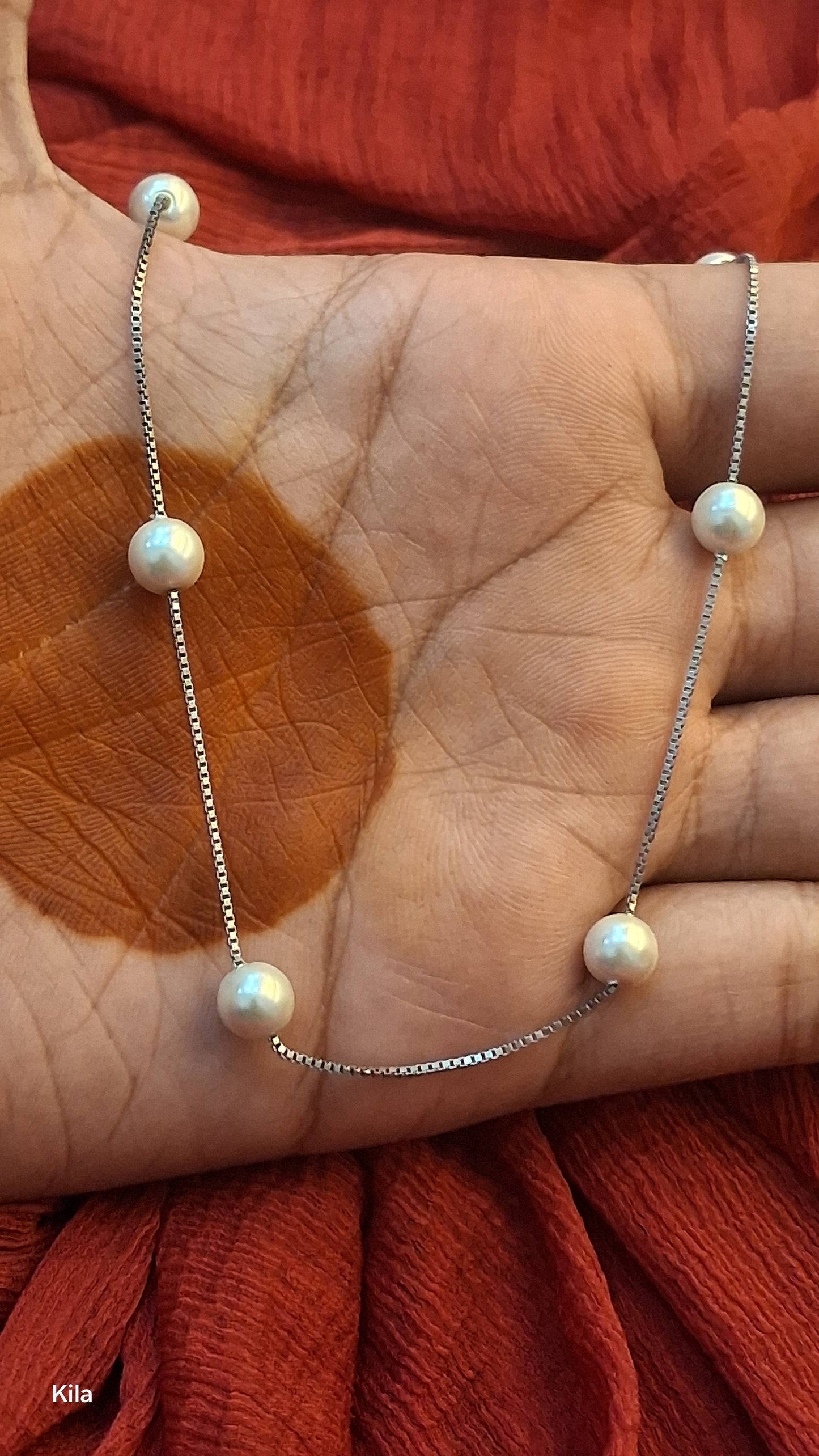 925 Silver Pearl Chain 18 Inches | Stylish Elegant Design | Jewellery