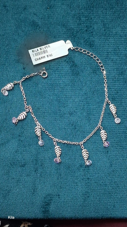 92.5 Silver Charm Bracelet | Stylish Trendy Design | Elegant Jewellery