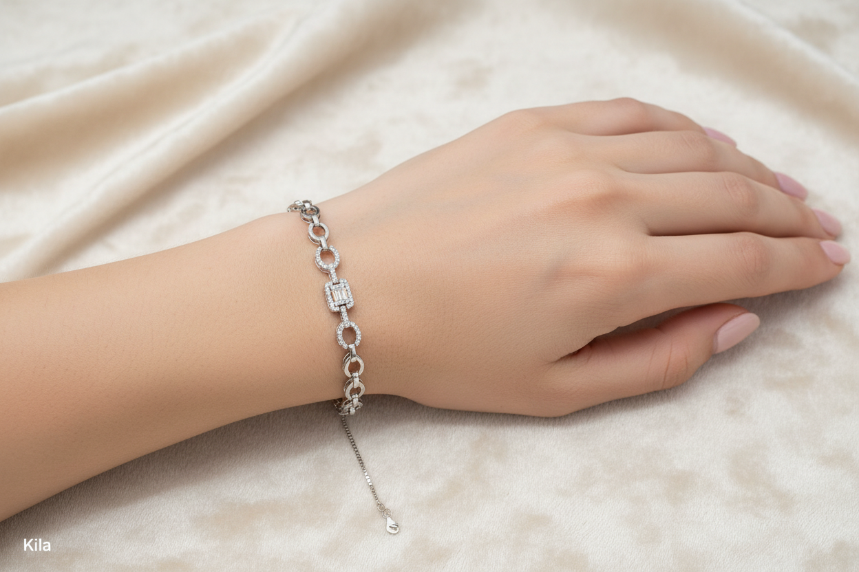 92.5 Silver Bracelet | Stylish Minimal Design | Elegant Jewellery