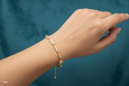 92.5 Silver Gold Plated Bracelet | Stylish Modern Finish | Elegant Jewellery