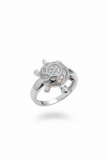 92.5 Silver Lucky Tortoise Ring | Wealth & Stability Design | Stylish Jewellery