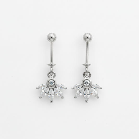 92.5 Silver Five Leaf Hanging Bugadi Pair| Stylish Elegant Design | Jewellery