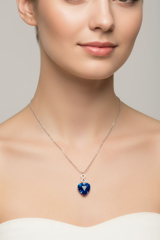 925 Silver Blue Pendant Chain 18 Inches | Stylish Elegant Design | Jewellery