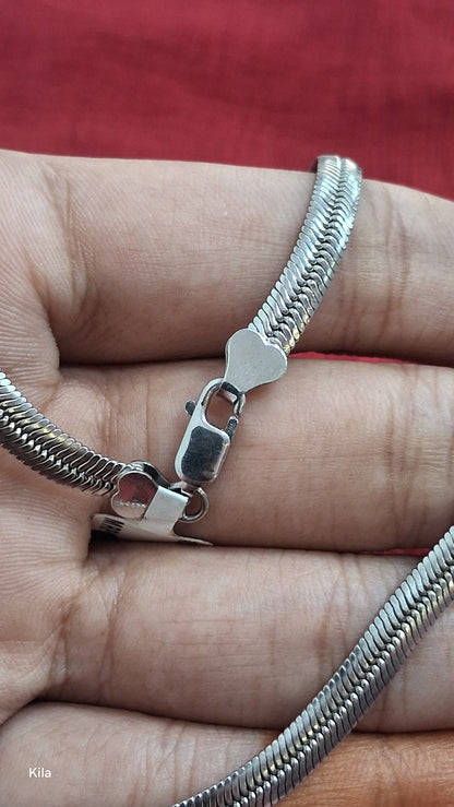 92.5 Silver Men’s Chain 20 Inches | Stylish Smooth Finish | Elegant Jewellery