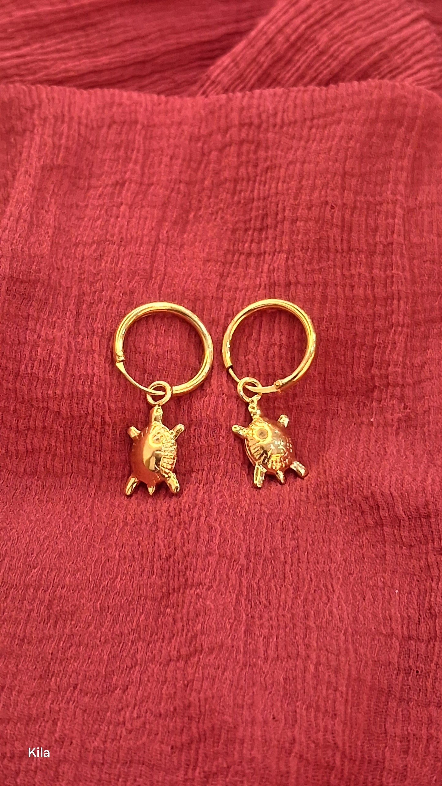 925 Silver Gold Plated Tortoise Earrings | Stylish Unique Design | Elegant Jewellery