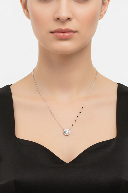92.5 Silver Black Beads Chain 18 Inches | Minimal Stylish Design | Jewellery