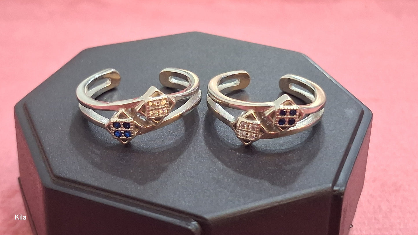 92.5 Silver Elegant Toe Rings | Smooth Finish Design | Stylish Jewellery