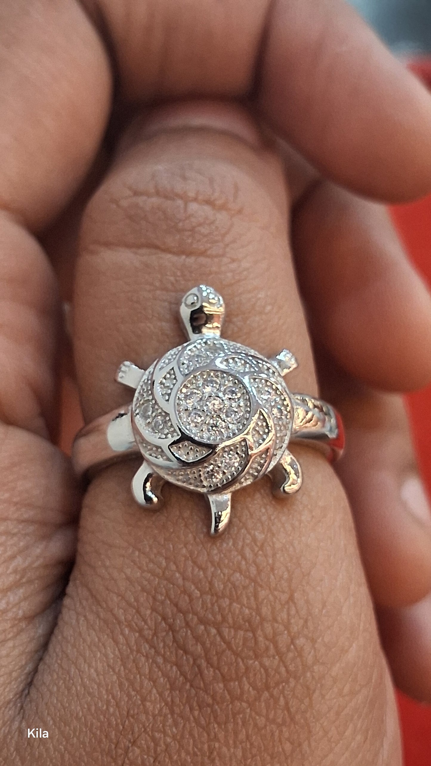 92.5 Silver Polished Tortoise Ring | Stylish Smooth Finish | Elegant Jewellery