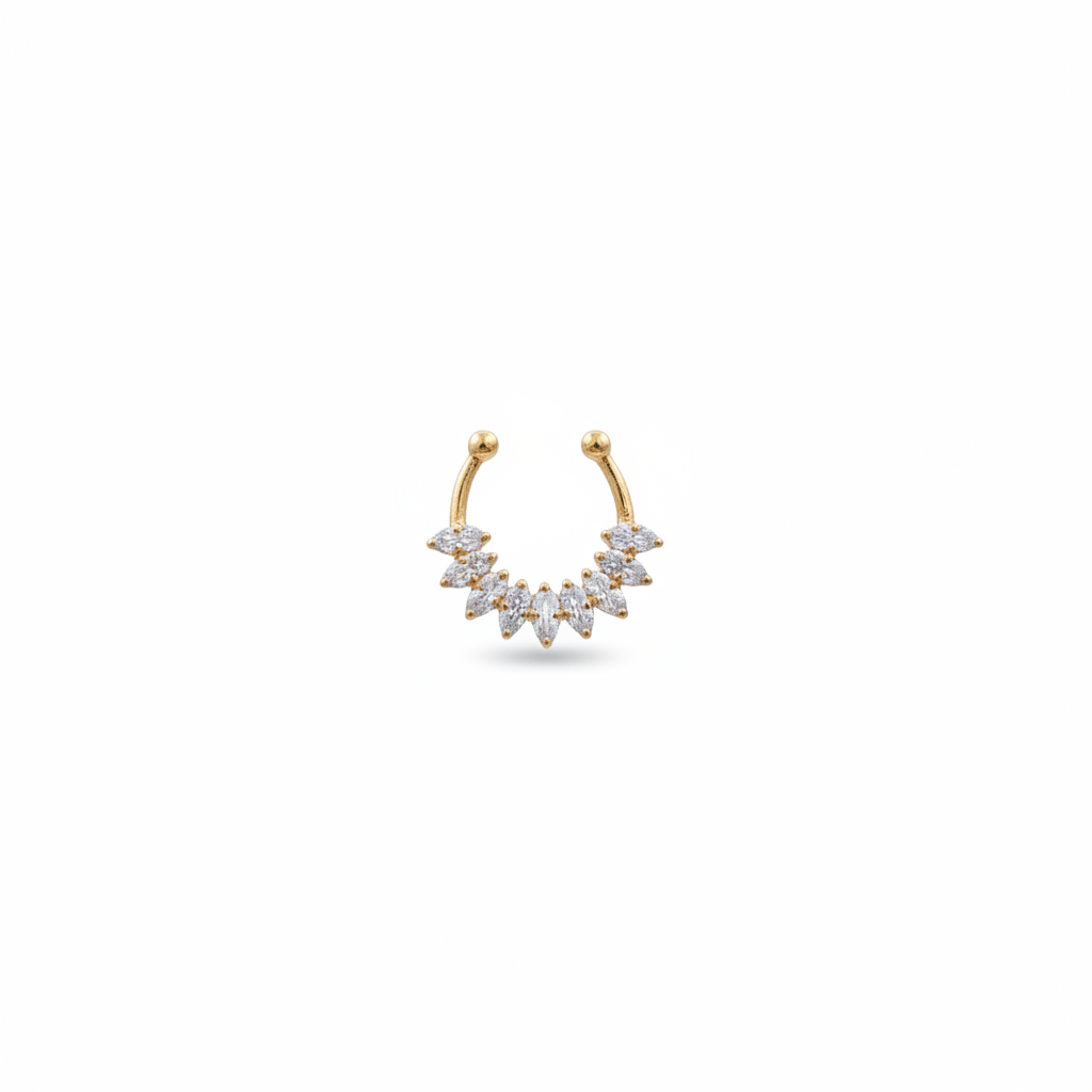 92.5 Silver Gold Plated Septum | Stylish Elegant Design | Fashion Jewellery