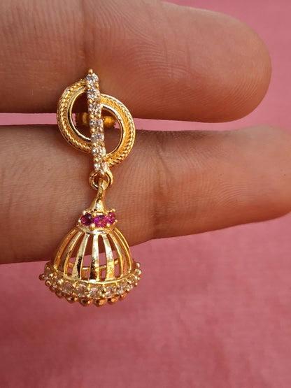 92.5 Silver Gold Plated Stylish Jhumki | Traditional Elegant Design | Jewellery