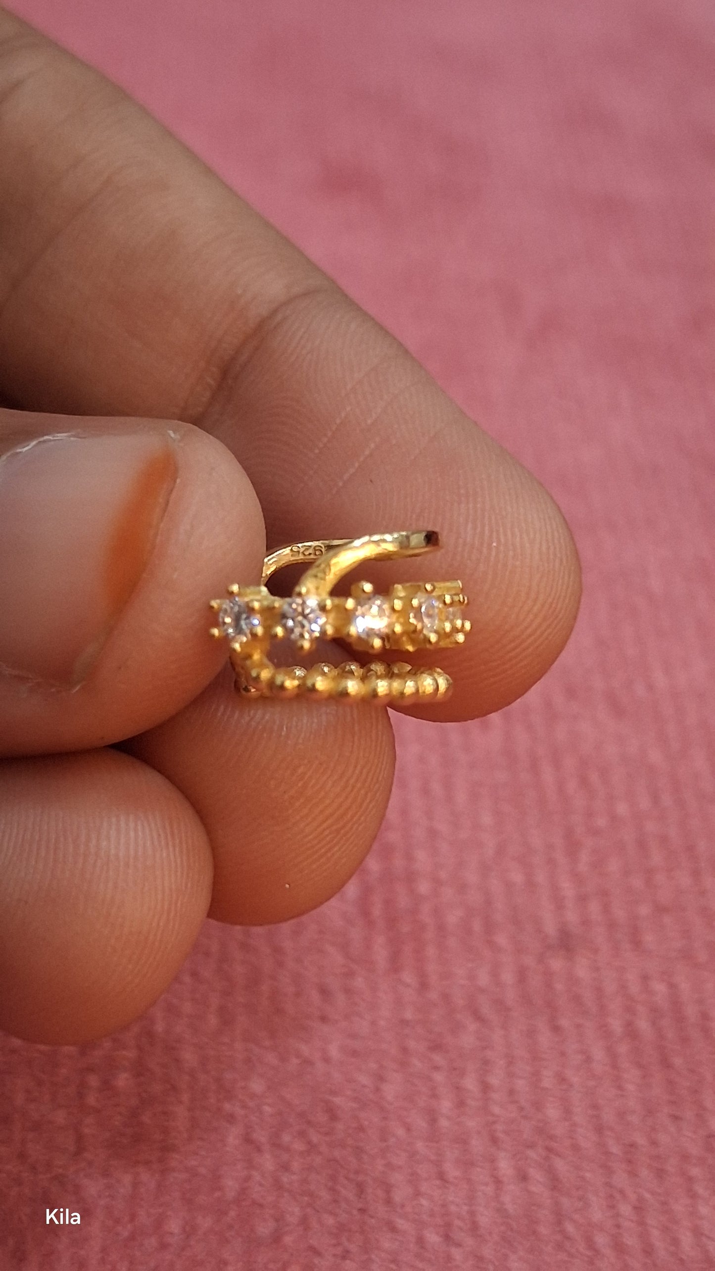 92.5 Silver Gold Plated Earcuff (Single Piece) | Stylish Modern Design | Jewellery