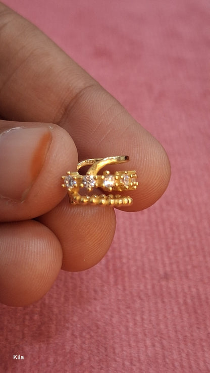 92.5 Silver Gold Plated Earcuff (Single Piece) | Stylish Modern Design | Jewellery