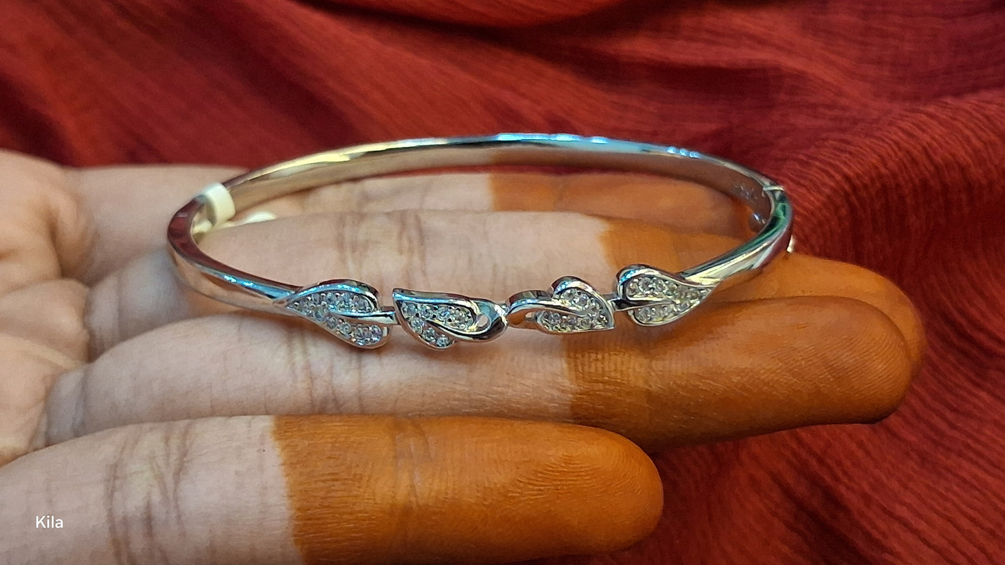 92.5 Silver Kada | Stylish Traditional Design | Elegant Jewellery