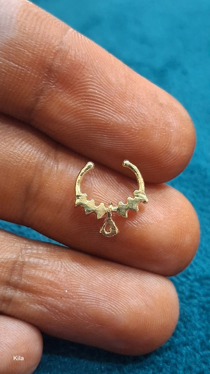 92.5 Silver Gold Plated Septum | Stylish Minimal Finish | Elegant Jewellery
