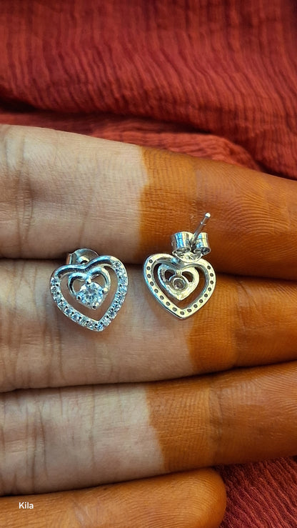 92.5 Silver Studs | Stylish Elegant Design | Everyday Jewellery